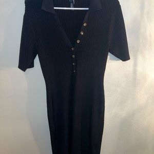 Black collared Marciano Midi Dress